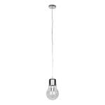 Εικόνα της GloboStar® LAMP 01676 Κρεμαστό Φωτιστικό Οροφής Μονόφωτο 1 x E27 Ασημί Νίκελ Μεταλλικό Διάφανο Γυαλί Φ15 x Υ27cm