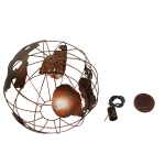 Εικόνα της GloboStar® EARTH 01665 Vintage Industrial Κρεμαστό Φωτιστικό Οροφής Μονόφωτο 1 x E27 Καφέ Σκουριά Μεταλλικό Πλέγμα Φ40 x Υ40cm