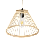 Εικόνα της GloboStar® TYGEE 01930 Boho Κρεμαστό Φωτιστικό Οροφής Μονόφωτο 1 x E27 AC220-240V IP20 - Φ35 x Υ22cm - Μπεζ Ξύλινο Πλέγμα