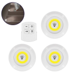 Εικόνα της GloboStar® Φωτιστικά Νυκτός Μπαταρίας LED COB 6W 600lm με Timer & Ασύρματο Χειριστήριο RF - ΣΕΤ 3 Τεμαχίων Ψυχρό Λευκό 6000K