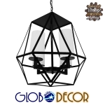 Εικόνα της GloboStar® DASTAR 01001-1 Vintage Industrial Κρεμαστό Φωτιστικό Οροφής Πολύφωτο 4 x E27 Μαύρο Μεταλλικό Πολυέλαιος Φ52 x Y53cm