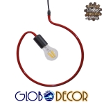 Εικόνα της GloboStar® LIBBY 01095-1 Κρεμαστό Παιδικό Φωτιστικό Οροφής Μονόφωτο 1 x E27 Κόκκινο Μεταλλικό Φ28 x Υ100cm