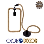 Εικόνα της GloboStar® MALVERNVintage Industrial Κρεμαστό Φωτιστικό Οροφής Μονόφωτο 1 x E27 Μαύρο Μεταλλικό με Μπεζ Σχοινί Μ33 x Π18 x Υ22cm