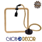 Εικόνα της GloboStar® MALVERN Industrial Κρεμαστό Φωτιστικό Οροφής Μονόφωτο 1 x E27 Μαύρο Μεταλλικό με Μπεζ Σχοινί Μ33 x Π22 x Υ33cm