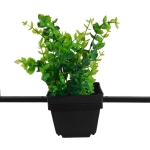 Εικόνα της GloboStar® FLOWERPOT 10001211 Κρεμαστό Φωτιστικό Οροφής Μονόφωτο 1 x E27 Μαύρο Μεταλλικό με Διακοσμητικό Φυτό Φ30 x Y30cm