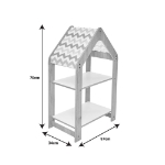 Εικόνα της Ραφιέρα Montessori Zoilen pakoworld φυσικό-λευκό-ροζ mdf 50x30x80εκ