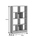 Εικόνα της Βιβλιοθήκη Dividre pakoworld sonoma oak μελαμίνης 120x30x181εκ