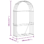 Εικόνα της Ξυλοθήκη Ανθρακί 120x45x210 εκ. από Γαλβανισμένο Ατσάλι Hobbo