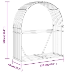 Εικόνα της Ξυλοθήκη Ασημί 120x45x140 εκ. από Γαλβανισμένο Ατσάλι Hobbo