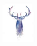 Εικόνα της Brookpace Lascelles - Art Print Watercolour Stag Με Ξύλινη Κορνίζα