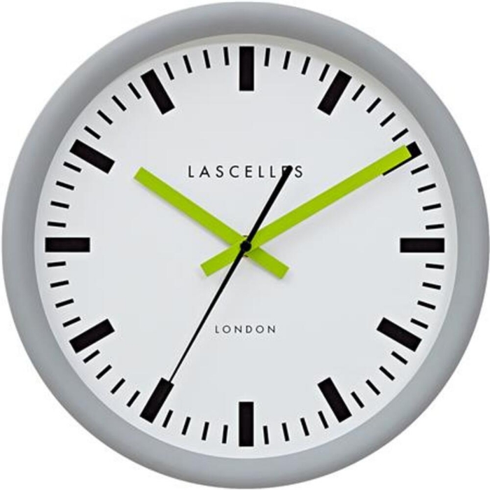 Εικόνα της Lascelles - Ρολόι Τοίχου Swiss Station Grey/Lime 30cm