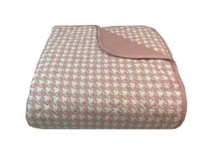 Εικόνα της Κουβερλι Υπέρδιπλα 220x240 Pied De Poule Dusty Rose