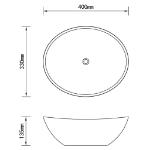 Εικόνα της Νιπτήρας Οβάλ Πολυτελής Λευκός 40 x 33 εκ. Κεραμικός   Hobbo