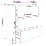 Εικόνα της Συρταριέρα Λευκή 60x35x76 εκ. από Επεξεργασμένο Ξύλο Hobbo