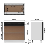 Εικόνα της Ντουλάπι με Συρτάρι Μαύρο 80x46x81,5 εκ. Επεξ. Ξύλο Hobbo