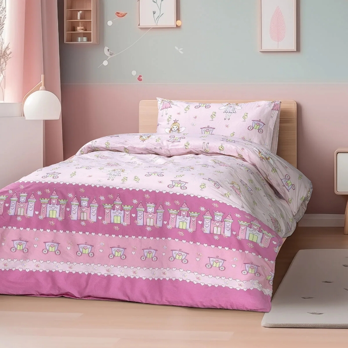 Εικόνα της Lino Σετ Σεντονια Kastro Pink 170x260